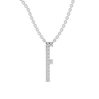 F Eternal Initial Pendant with Lab-Grown Diamonds and Attached Chain 0.06cts