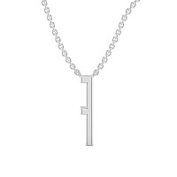 F Eternal Initial Pendant with Lab-Grown Diamonds and Attached Chain 0.06cts