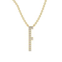 F Eternal Initial Pendant with Lab-Grown Diamonds and Attached Chain 0.06cts