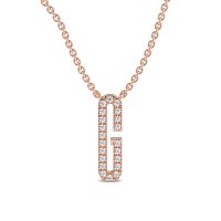 G Eternal Initial Pendant with Lab-Grown Diamonds and Attached Chain 0.09cts