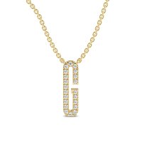 G Eternal Initial Pendant with Lab-Grown Diamonds and Attached Chain 0.09cts