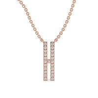 H Eternal Initial Pendant with Lab-Grown Diamonds and Attached Chain 0.09cts