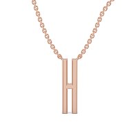H Eternal Initial Pendant with Lab-Grown Diamonds and Attached Chain 0.09cts