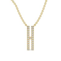 H Eternal Initial Pendant with Lab-Grown Diamonds and Attached Chain 0.09cts
