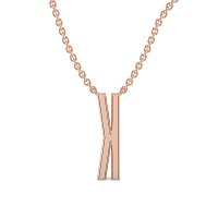 K Eternal Initial Pendant with Lab-Grown Diamonds and Attached Chain 0.09cts