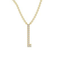 L Eternal Initial Pendant with Lab-Grown Diamonds and Attached Chain 0.05cts