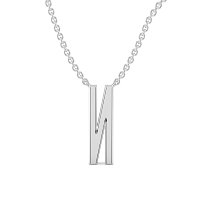 N Eternal Initial Pendant with Lab-Grown Diamonds and Attached Chain 0.12cts