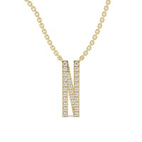 N Eternal Initial Pendant with Lab-Grown Diamonds and Attached Chain 0.12cts