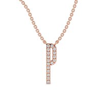 P Eternal Initial Pendant with Lab-Grown Diamonds and Attached Chain 0.07cts