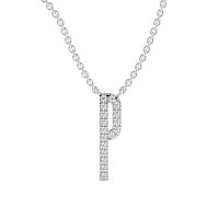 P Eternal Initial Pendant with Lab-Grown Diamonds and Attached Chain 0.07cts