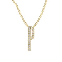 P Eternal Initial Pendant with Lab-Grown Diamonds and Attached Chain 0.07cts