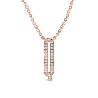 Q Eternal Initial Pendant with Lab-Grown Diamonds and Attached Chain 0.10cts
