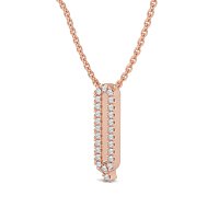 Q Eternal Initial Pendant with Lab-Grown Diamonds and Attached Chain 0.10cts