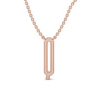 Q Eternal Initial Pendant with Lab-Grown Diamonds and Attached Chain 0.10cts
