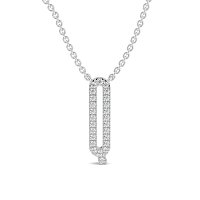 Q Eternal Initial Pendant with Lab-Grown Diamonds and Attached Chain 0.10cts