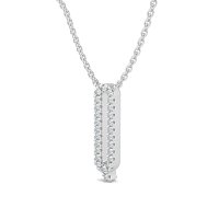 Q Eternal Initial Pendant with Lab-Grown Diamonds and Attached Chain 0.10cts