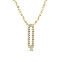 Q Eternal Initial Pendant with Lab-Grown Diamonds and Attached Chain 0.10cts