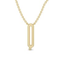 Q Eternal Initial Pendant with Lab-Grown Diamonds and Attached Chain 0.10cts