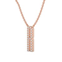 R Eternal Initial Pendant with Lab-Grown Diamonds and Attached Chain 0.09cts