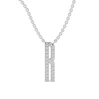 R Eternal Initial Pendant with Lab-Grown Diamonds and Attached Chain 0.09cts