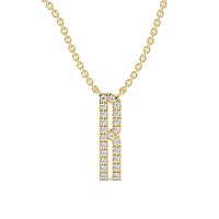 R Eternal Initial Pendant with Lab-Grown Diamonds and Attached Chain 0.09cts