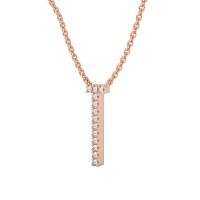 T Eternal Initial Pendant with Lab-Grown Diamonds and Attached Chain 0.06cts
