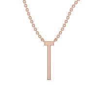 T Eternal Initial Pendant with Lab-Grown Diamonds and Attached Chain 0.06cts
