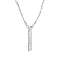 T Eternal Initial Pendant with Lab-Grown Diamonds and Attached Chain 0.06cts