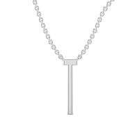 T Eternal Initial Pendant with Lab-Grown Diamonds and Attached Chain 0.06cts
