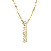 T Eternal Initial Pendant with Lab-Grown Diamonds and Attached Chain 0.06cts