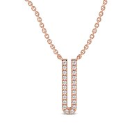 U Eternal Initial Pendant with Lab-Grown Diamonds and Attached Chain 0.09cts