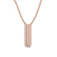 U Eternal Initial Pendant with Lab-Grown Diamonds and Attached Chain 0.09cts