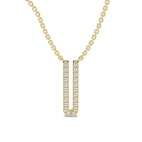 U Eternal Initial Pendant with Lab-Grown Diamonds and Attached Chain 0.09cts
