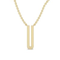 U Eternal Initial Pendant with Lab-Grown Diamonds and Attached Chain 0.09cts