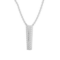 V Eternal Initial Pendant with Lab-Grown Diamonds and Attached Chain 0.09cts