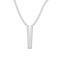 V Eternal Initial Pendant with Lab-Grown Diamonds and Attached Chain 0.09cts