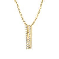 V Eternal Initial Pendant with Lab-Grown Diamonds and Attached Chain 0.09cts