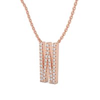 W Eternal Initial Pendant with Lab-Grown Diamonds and Attached Chain 0.16cts