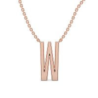 W Eternal Initial Pendant with Lab-Grown Diamonds and Attached Chain 0.16cts