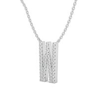 W Eternal Initial Pendant with Lab-Grown Diamonds and Attached Chain 0.16cts
