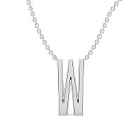 W Eternal Initial Pendant with Lab-Grown Diamonds and Attached Chain 0.16cts