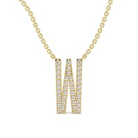 W Eternal Initial Pendant with Lab-Grown Diamonds and Attached Chain 0.16cts