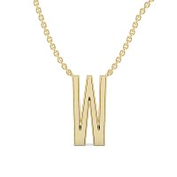 W Eternal Initial Pendant with Lab-Grown Diamonds and Attached Chain 0.16cts