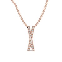 X Eternal Initial Pendant with Lab-Grown Diamonds and Attached Chain 0.08cts