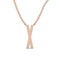 X Eternal Initial Pendant with Lab-Grown Diamonds and Attached Chain 0.08cts