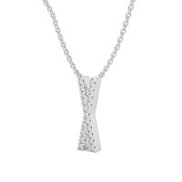 X Eternal Initial Pendant with Lab-Grown Diamonds and Attached Chain 0.08cts