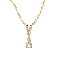 X Eternal Initial Pendant with Lab-Grown Diamonds and Attached Chain 0.08cts