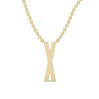 X Eternal Initial Pendant with Lab-Grown Diamonds and Attached Chain 0.08cts
