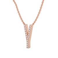 Y Eternal Initial Pendant with Lab-Grown Diamonds and Attached Chain 0.07cts