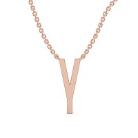 Y Eternal Initial Pendant with Lab-Grown Diamonds and Attached Chain 0.07cts
